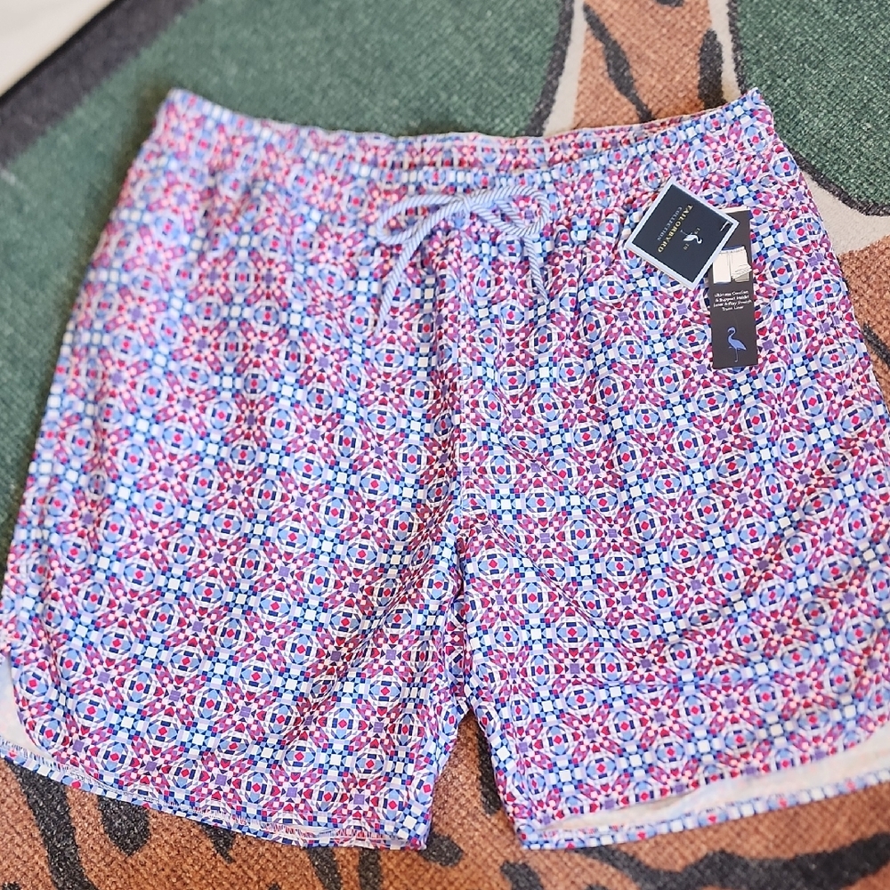 Tailorbyrd Red and Blue Athletic Shorts with Elastic Waistband